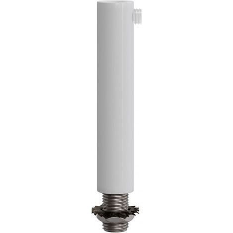 Serre-Câble Tubulaire Blanc 70 mm avec Tige, Écrou et Rondelle - Accessoires de Fixation Métalliques pour Câbles