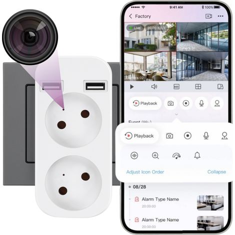 Mini telecamera nella presa WiFi WF-ES56