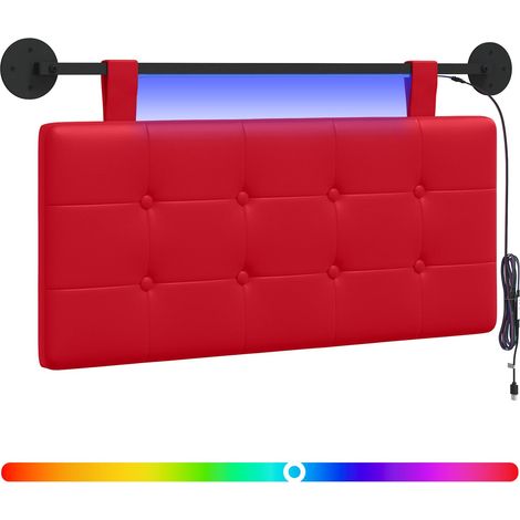 Maison Exclusive - Testiera sospesa Con luce LED Rosso Similpelle