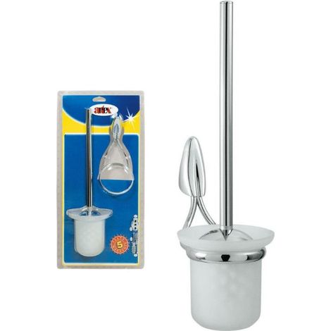 Portascopino Spazzola WC da Parete Glaciar Cromato e Vetro Artex (1/2)