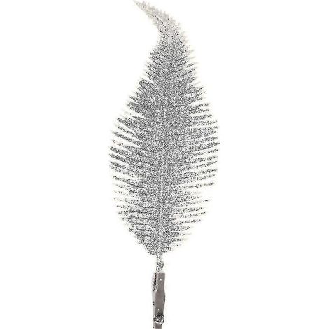 Boules de Noël à paillettes et plumes à clipser pour sapin, lot de 6, blanches, NIUNIU (1/5)