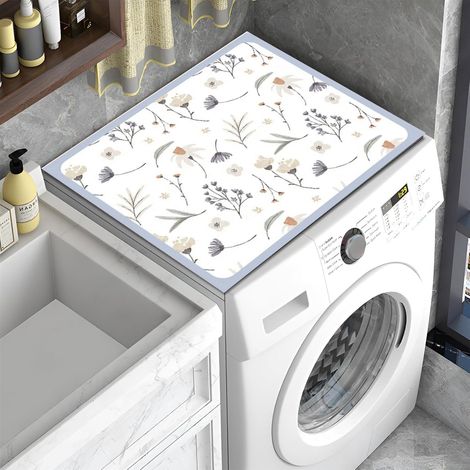 Housse de Machine à Laver,60x60 cm Tapis de Protection Antidérapant pour Dessus de Machine à Laver,pour Machine à Laver,Sèche-Linge,Cuisines,Salles de Bains,Camping Cars