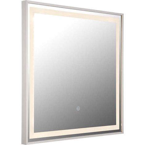 Badspiegel Spiegel LED Touch-Steuerung Dimmer Schminklicht Badlampe 50x50 cm