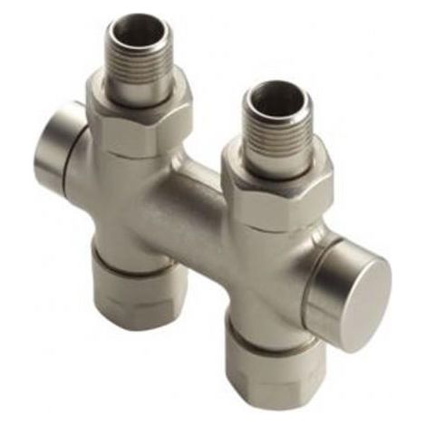 Pack vanne d'isolement en H droit monotube / bitube nickelé - ACOVA 841048