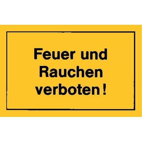 Verbotsschilder Feuer und Rauchen verbot gelb (1/2)