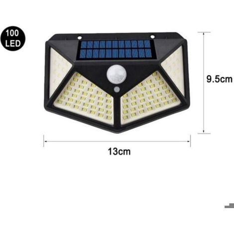 Lampe Solaire Extérieure - 100 LED - Détecteur De Mouvement PIR 120° - Étanche IP65 - 3 Modes D'éclairage - Pour Jardin Allée Entrée - Lot De 2 (1/5)