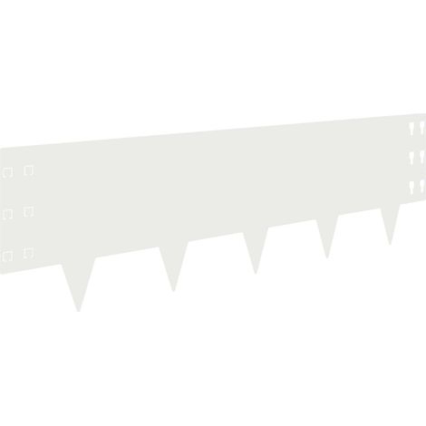 Bordura per Prato 10 pz 100 x 30 cm Acciaio Bianco vidaXL