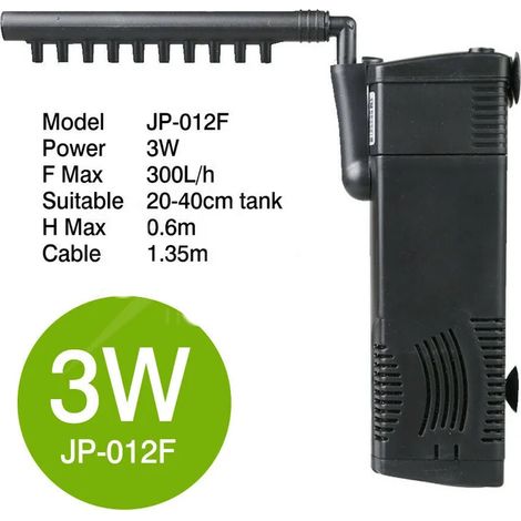 Filtre submersible pour aquarium ECO 4 en 1, pompe de filtration hydroélectrique submersible pour aquarium à tortues, 3 W - 300 L/h ou 8 W - 600 L/h