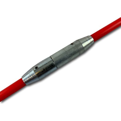 Kibros – Lot de 6 cannes de ramonage en fibre de verre 1,5 m – Embouts en acier fileté M12 – Flexibilité pour conduits courbés – Usage professionnel