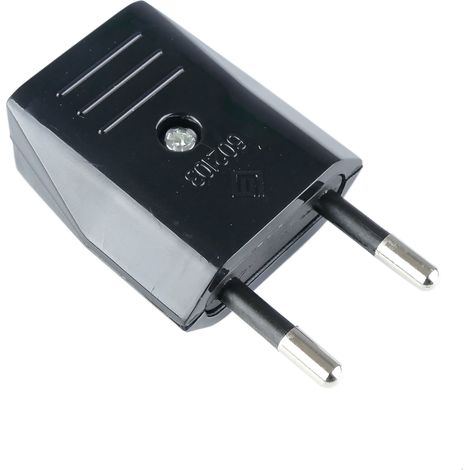 BeMatik - Clavija enchufe bipolar europlug macho negro