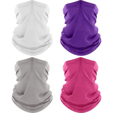 4 Pièces Cache-Cou, Tour de Cou Respirant Anti-UV Séchage Rapide, Bandana Multifonction pour Moto, Cyclisme, Homme et Femme (1/5)