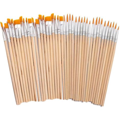 Lot de 40 Pinceaux d'Artiste avec Manche en Bois pour Peinture Acrylique, Détails et Peinture d'Art (1/5)