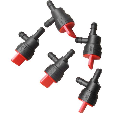 Robinet d'arrêt carburant 90° 1/4" ABS – 5 pièces universel pour tondeuse, kart, moto (1/4)