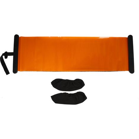 Tapis de glisse multifonction pour yoga et fitness, avec butées d'extrémité, antidérapant et silencieux, orange, pour modelage corporel (1/5)