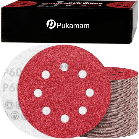120 Disque Abrasif 125mm Grain 60 Auto-agrippant Pour Ponceuse Excentrique Bois Métal (1/5)