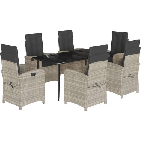 Maison Exclusive - Set comedor jardín 7 pzas y cojines ratán sint (1/5)