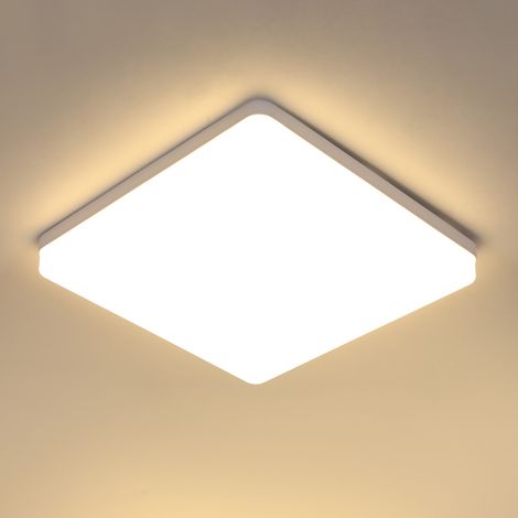 Comely LED ceiling light, white square plastic, 30cm 48W 3000K, living room bedroom (1/5)