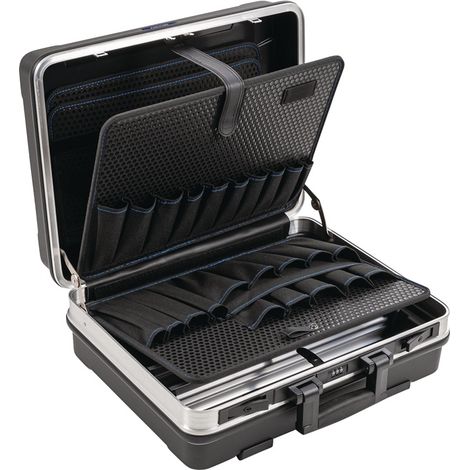 TECWERK Schalenkoffer B500xT200xH420mm m.Wkz.taschen 28,1l ABS-Ku.Alu-Rahmen TECWERK