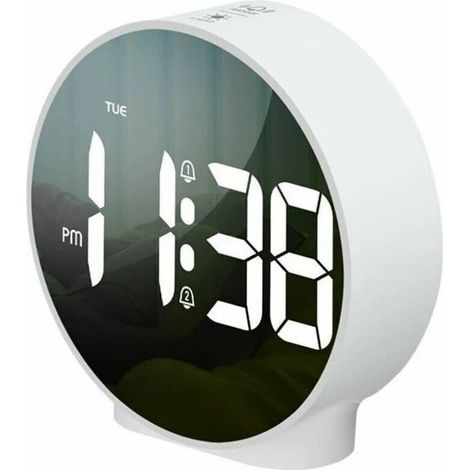 Réveil Lumineux avec Affichage Jour de la Semaine, Fonction Snooze, 4 Niveaux de Luminosité, 2 Alarmes – Horloge Digitale à Piles (1/4)