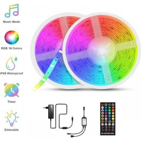 Bandeau LED - 5 M - 150 LED - RGB - IP65 - Télécommande - 2 Pièces (1/4)