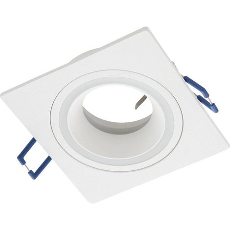 Lampada di salvezza carosso in plastica bianca GU10 1x35W L: 9,3 cm B: 9,3 cm H: 2,5 cm Dimmabile (1/4)