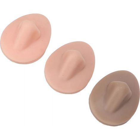 Modèle de nez en silicone 3D simulé en 3 pièces + 1 kit de support en acrylique pour débutants souhaitant s'exercer au piercing du nez. (1/5)