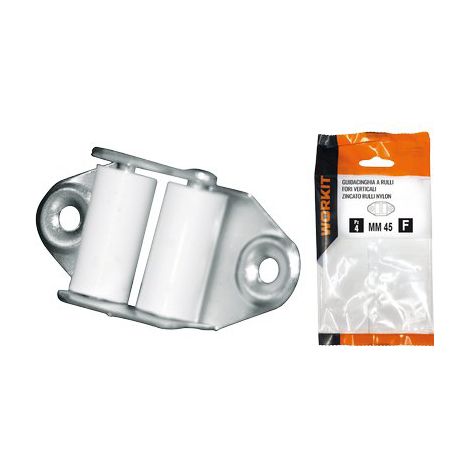 GUIDACINGHIA A RULLI FORI VERTICALI SELF WORKIT - ZINCATO RULLI NYLON H.MM 45 CF=PZ 2- 5 confezioni