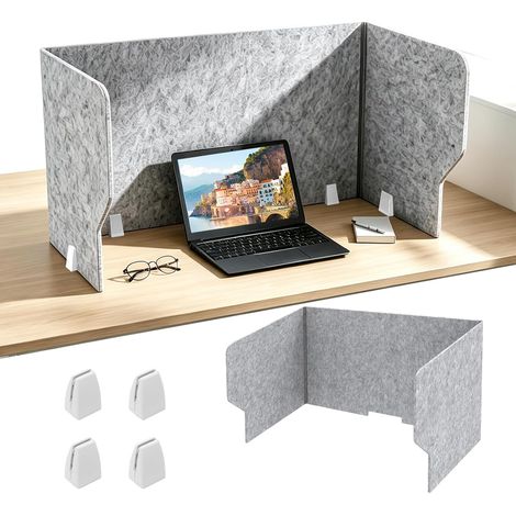 Cloison de bureau pliable - Brise-vue - 60 x 50 x 50 cm - Séparateur de table acoustique en feutre avec 4 pieds adhésifs - Pour bureau, école, bureau à domicile et bibliothèque (1/5)
