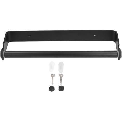 Porte-rouleau papier toilette mural 32 cm noir mat pour salle de bain et cuisine (1/5)