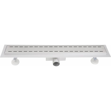 Canalina di scarico bagno con griglia con linee, misura 40