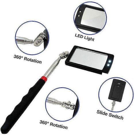 Lampe LED endoscopique pour voiture, miroir d'inspection extensible, schéma d'angle du châssis automobile, outil d'inspection et de détection des défauts. (1/5)