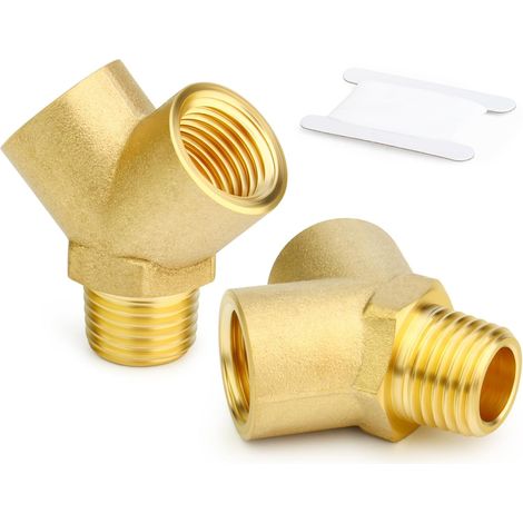 2PCS Raccords métalliques en laiton Barstock Branch Tee Y Adaptateur 1/4" BSP Femelle x Mâle - (1/5)