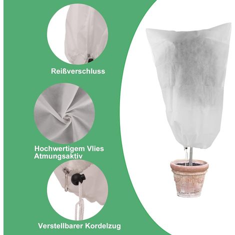 Protección invernal para plantas: manta de invierno, protección contra heladas para plantas en maceta - 80 x 120 cm (1/4)