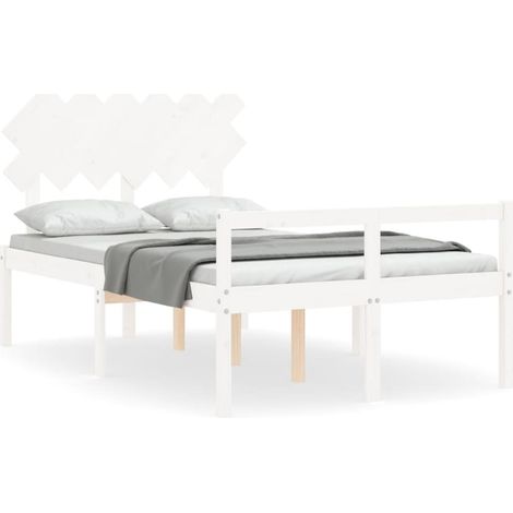 Maison Exclusive - Seniorenbett mit Kopfteil 120x200 cm Weiß Mass