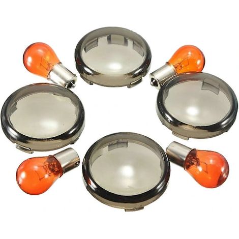 Clignotants de moto en verre jaune, compatibles avec Harley Davidson Sportster Softail Dyna. (1/4)