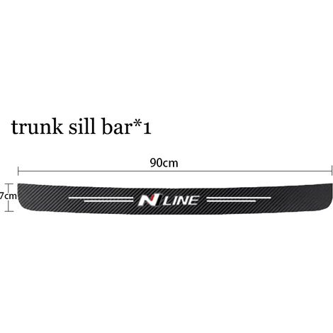 (1 pièce pour N LINE) Seuil de porte de voiture en fibre de carbone,autocollant de protection anti-rayures pour Hyundai N LINE i30 i20 Accent Tucson Elantra (1/3)