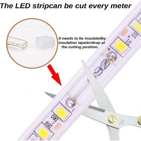 x 3M IP67 Waterproof LED Strip Light, 220V, Cool White 6000K, for Indoor and Outdoor Use, Garden (1/5)