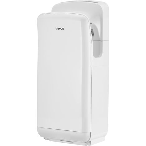 VEVOR Vertikaler Händetrockner, Elektrischer Jet-Händetrockner mit HEPA-Filter 19000 U/min Motor & Doppelluftstrom, Automatischer ABS-Händeföhn mit Negativen Ionen zur Wandmontage für Gewerbe, Weiß (1/5)