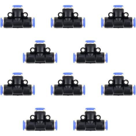 10 Pièces Connecteur Pneumatique Raccords de Tuyau Raccord Rapides 6mm Raccords Rapides Pneumatiques (1/5)