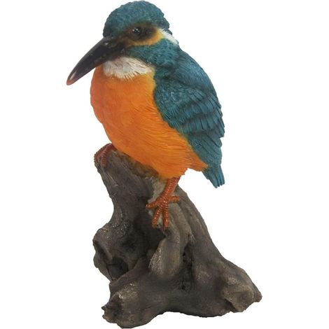 Figura decorativa de jardín con forma de martín pescador.