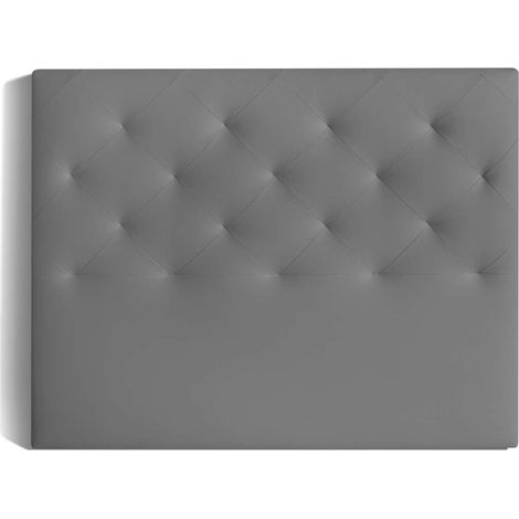 Cabecero Nadia para colchón de 135/140cm tapizado gris, 150cm(ancho) 120cm(alto) 9cm(fondo) (1/3)