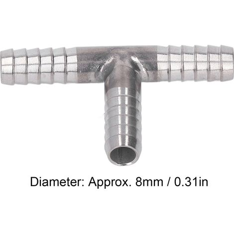 Ortviai Té de Raccord à Trois Voies en Acier Inoxydable 8 mm pour Liquides et Gaz – Étanchéité Renforcée (1/4)