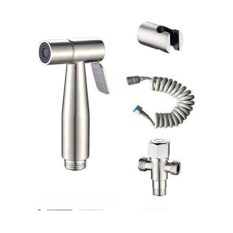 Cabezal rociador de bidé con gancho, kit rociador de bidé de acero inoxidable, rociador para pañales de bebé, rociador para higiene personal y para inodoro de cama. (1/3)