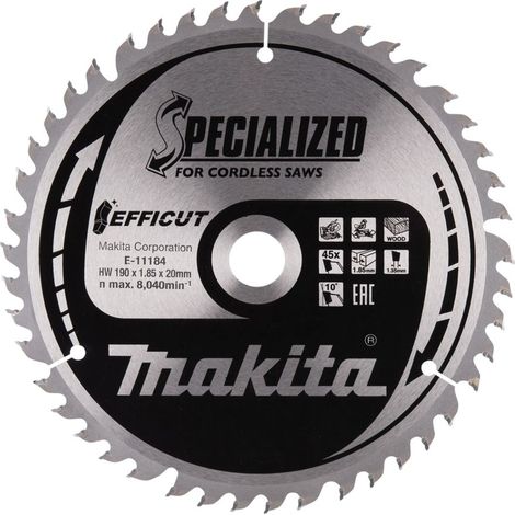 Makita Hoja de sierra EFFICUT para madera 190 x 20 x 45Z - E-11184