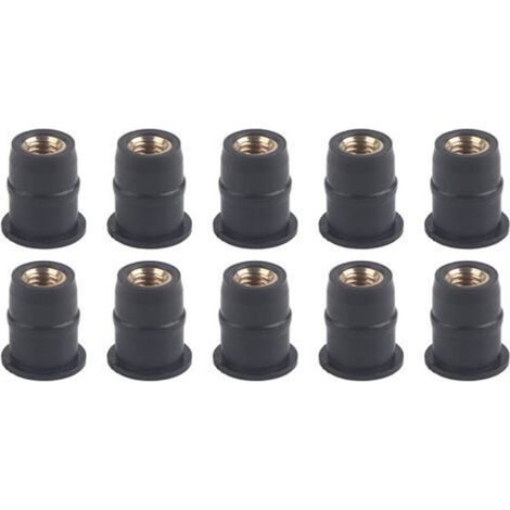 Packung mit 10 M5 5mm/0,2 Zoll metrischen Gummimuttern für Motorrad-Windschutzscheibenschrauben