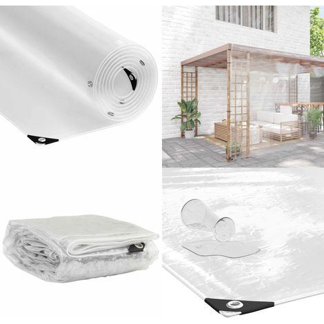 Telone Trasparente con Occhielli 8x8 m in PVC - Copertura esterna - Copertura interna