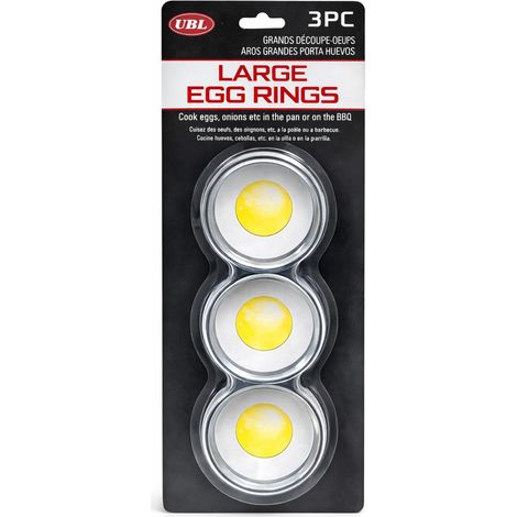 MTGL Large Non Stick Dark Grey Egg Rings Pan Fry High Quality Metal Steel 3 Pcs (1/5)