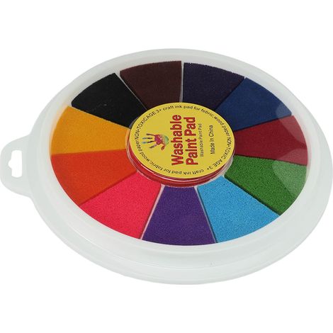 Set mit abwaschbaren Kinderstempeln, 12 Farben, druckbare Stempel zum Malen und Basteln für Kinder. (1/5)