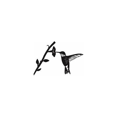 Silhouette d'oiseau en métal - Noir en Fer forgé Oiseau Silhouette Oiseaux sur la Branche, Colibri Wall Art déco pour la Maison Jardin Cour Patio extérieur (1/5)