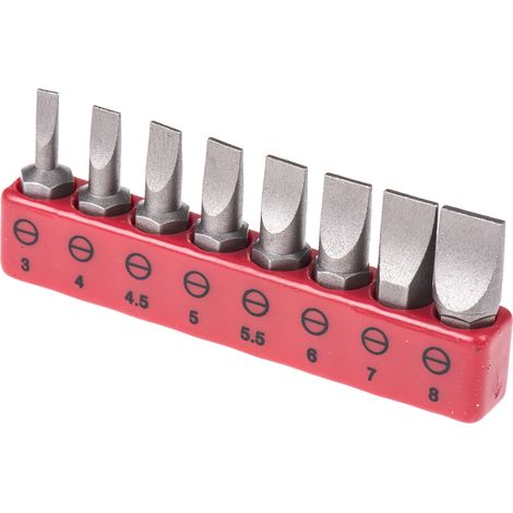 Rs Pro – Jeu d'embouts de vissage 8 pièces – Acier au vanadium – Tête fendue SL3 à SL8 – Pour vissage précis et rapide (1/2)